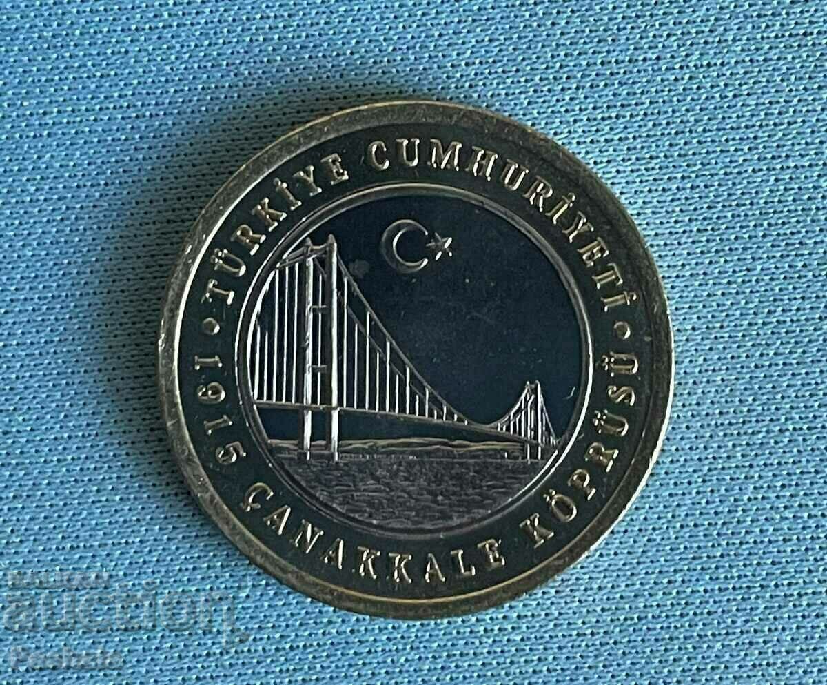 Турция 1 лира 2022 г.