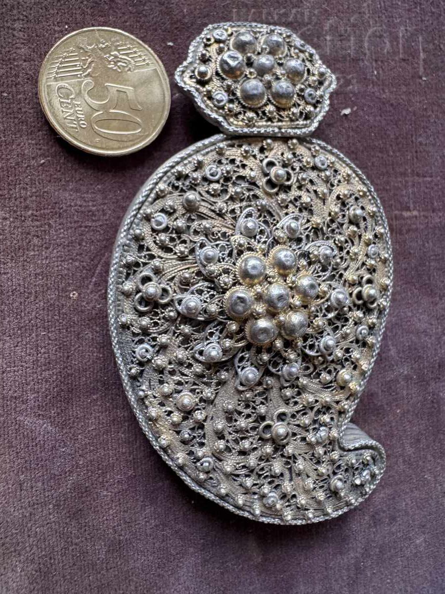 Δημοπρασία Ασημένια παφτα μονή φιλιγκράν επιχρυσωμένη