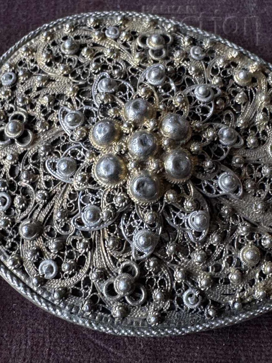 Ασημένια παφτα μονή φιλιγκράν επιχρυσωμένη - 5