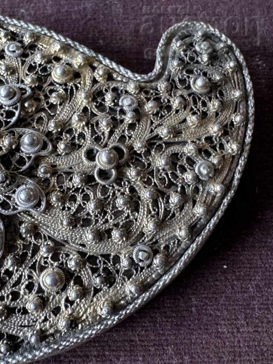 Ασημένια παφτα μονή φιλιγκράν επιχρυσωμένη - 7