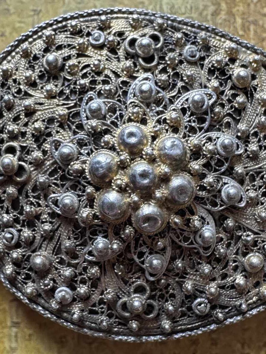 Ασημένια παφτα μονή φιλιγκράν επιχρυσωμένη