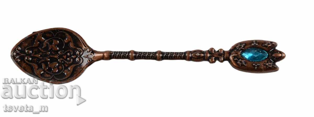 Αναμνηστικό κουταλάκι με τυρκουάζ πέτρα