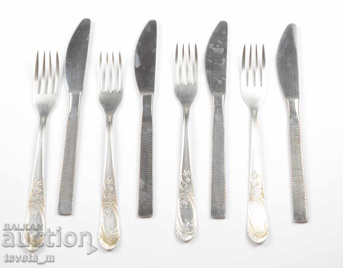 Cutlery knives forks 8 pcs USSR socialist era