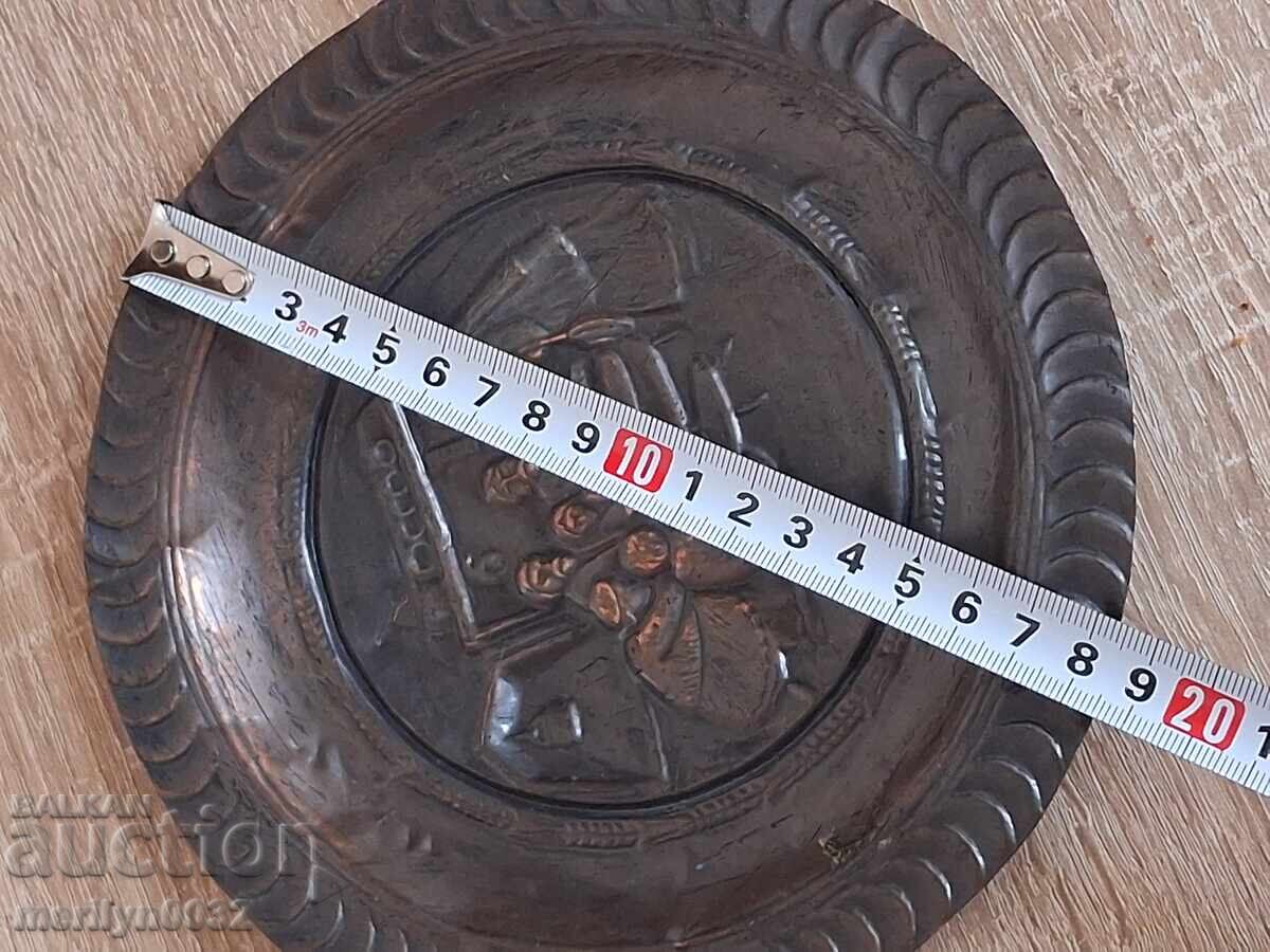 Аукцион Декоративна медна чиния за стена сахан, бакър, паница