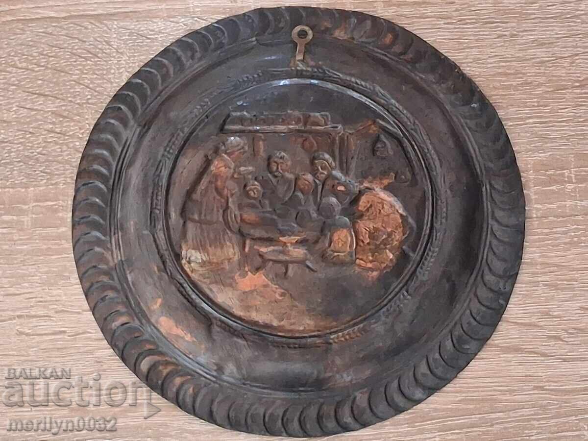 Доставка на Декоративна медна чиния за стена сахан, бакър, паница