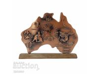 Retro copper desk clock-souvenir from Australia (5.2)
