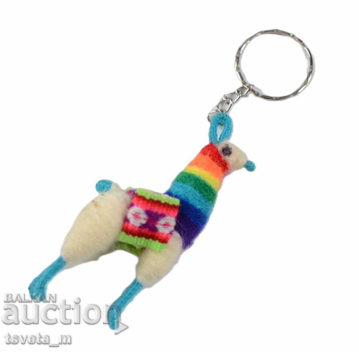 Ръчно изработен ключодържател с форма на лама Перу