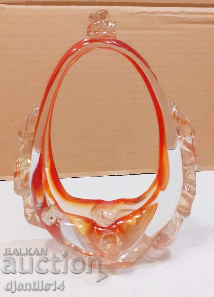 Παράδοση Καλάθι από χρωματιστό γυαλί Murano