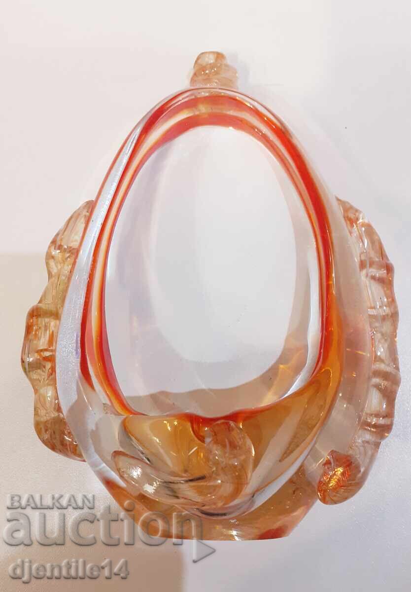 Καλάθι από χρωματιστό γυαλί Murano