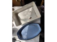 Enamel cookware from the socialist era, lot of two