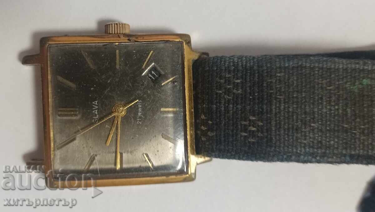 Auction  Used Slava wristwatch 21 jewels USSR