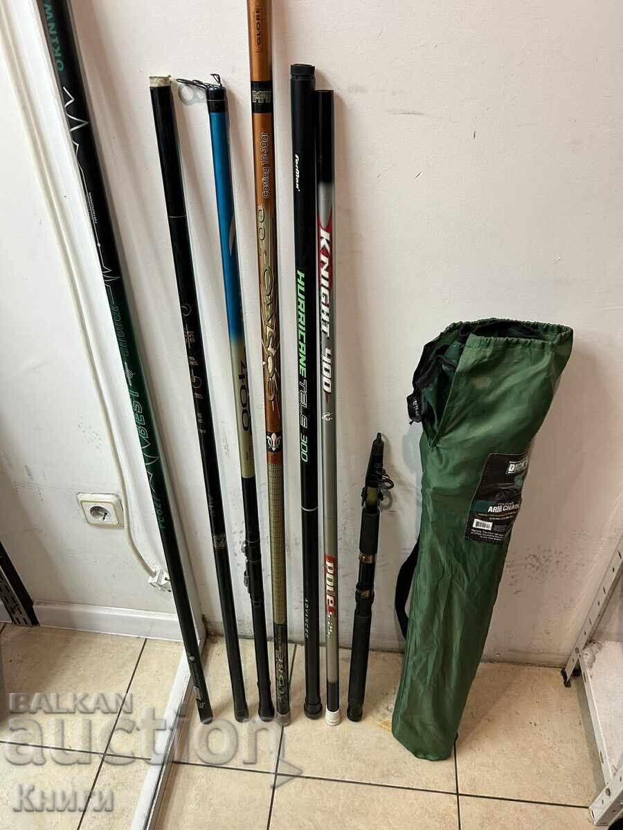 7 lansete cu husă și scaun de pescuit