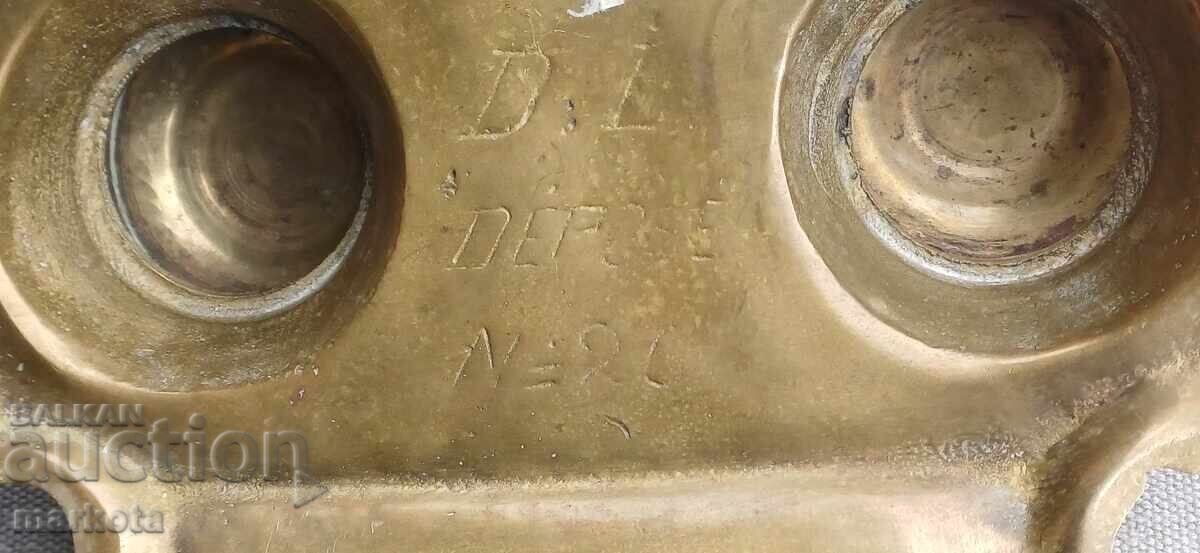 Livrarea veche călimară barocă din bronz - Depose