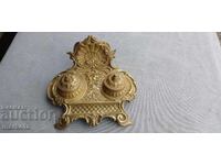 veche călimară barocă din bronz - Depose