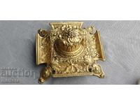 veche călimară barocă din bronz - Depose