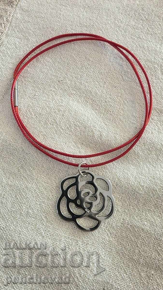 Vintage silver necklace with rose folklore with price € 20.00 | 39.12 BGN