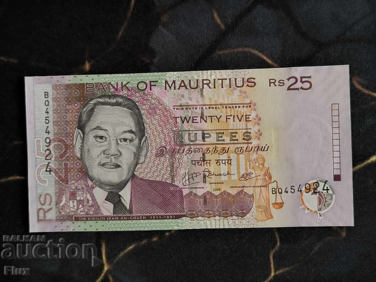 Bancnotă - Mauritius - 25 rupii UNC | 2009