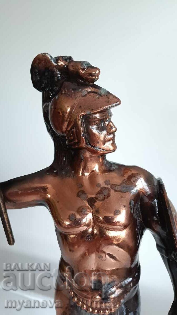 Achilles with shield and spear, vintage, metal figurine with price € 70.00 | 136.91 BGN Achilles with shield and spear, vintage, metal figurine with price € 70.00 | 136.91 BGN