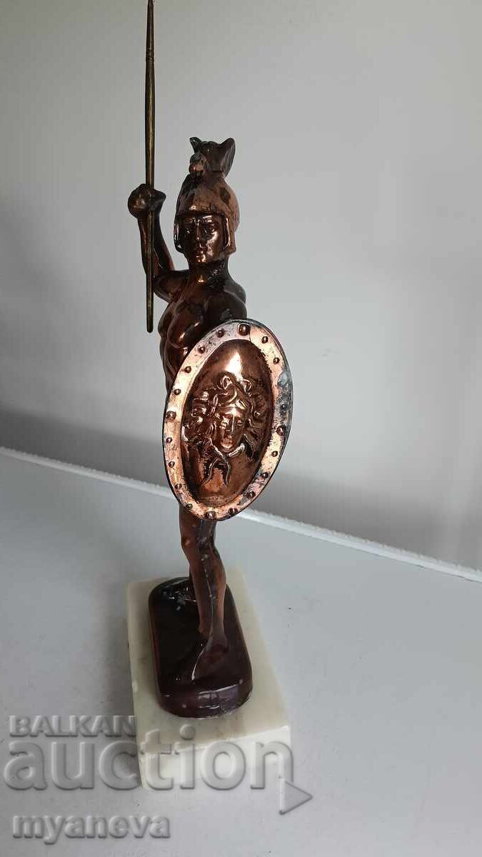 Αχιλλέας με ασπίδα και δόρυ, παλιά, μεταλλική φιγούρα - 5