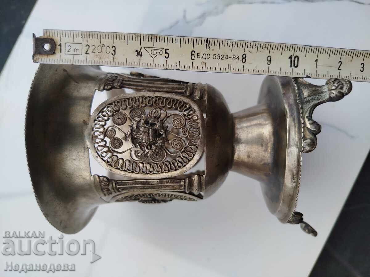 Сребърен Стар съд , ваза , чаша ,сачан с цена € 23.00 | 44.98 лв.