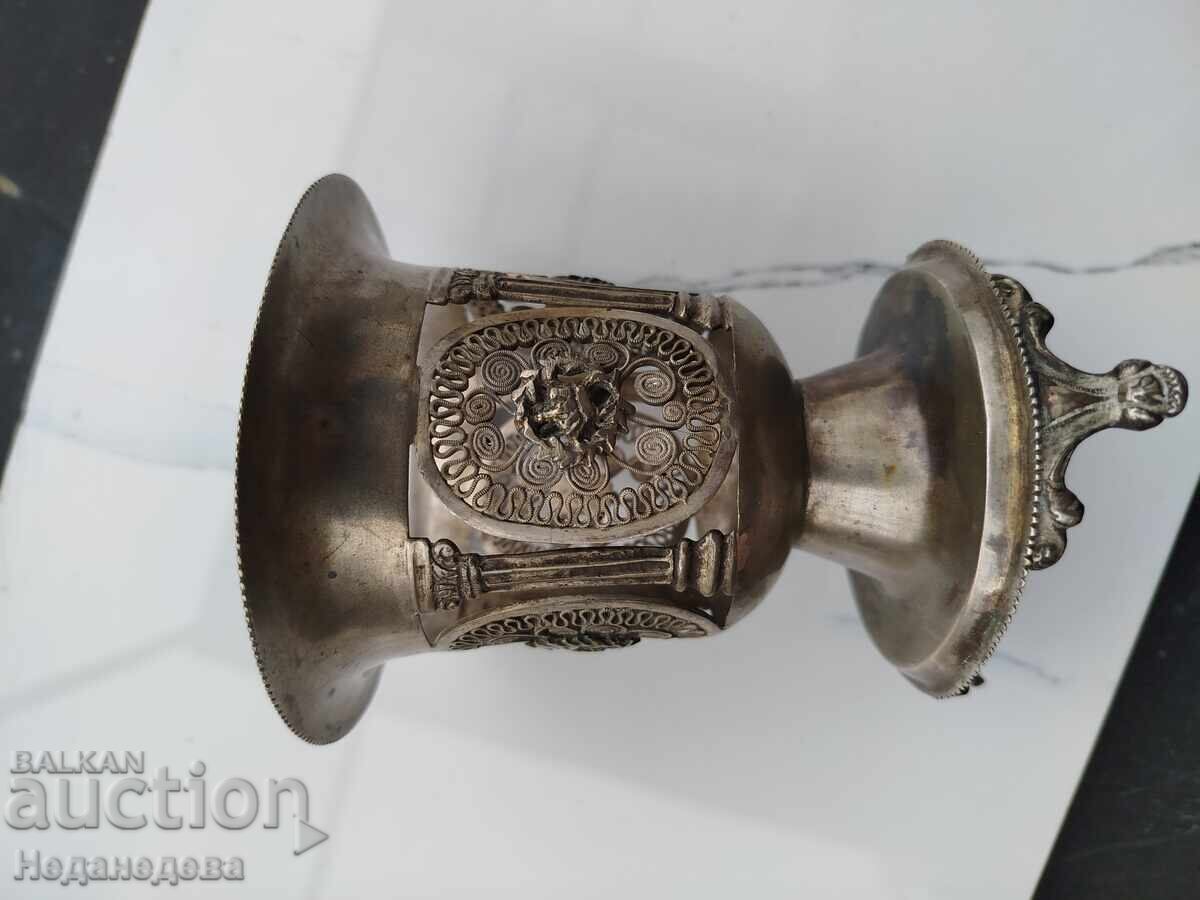 Сребърен Стар съд , ваза , чаша ,сачан - 6