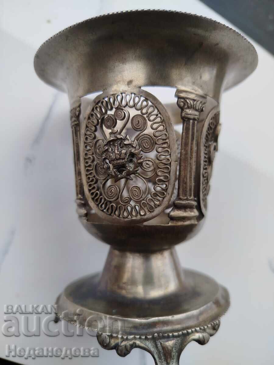 Сребърен Стар съд , ваза , чаша ,сачан