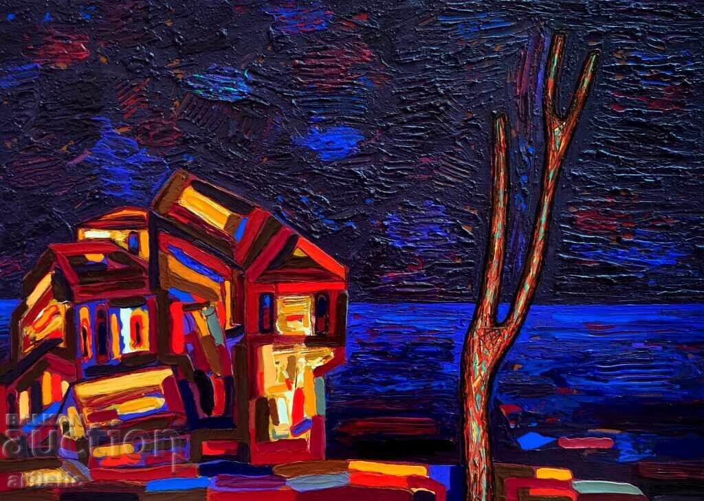 Genko Genkov - γραφική θαλασσογραφία από το Nessebar με τιμή € 1175.00 | 2298.10 BGN