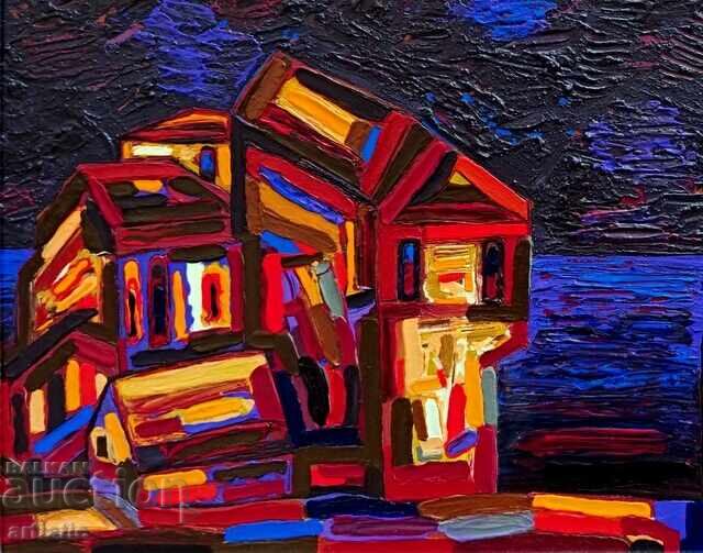 Δημοπρασία Genko Genkov - γραφική θαλασσογραφία από το Nessebar