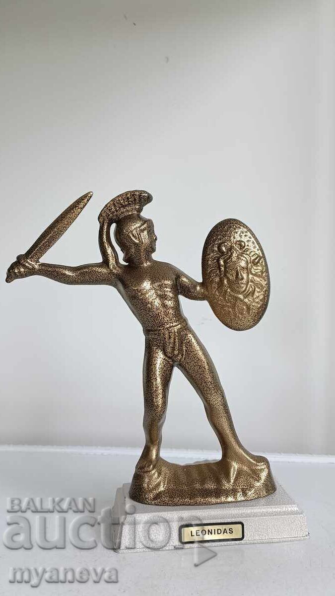 Statuetă grecească de colecție din metal, reprezentându-l pe Leonidas - 5