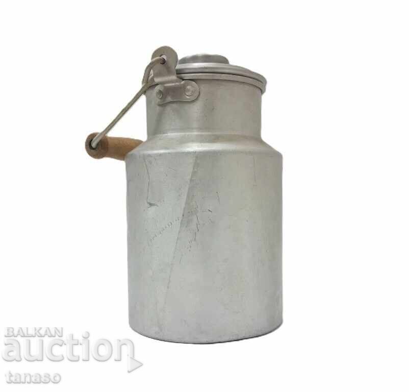 Găleată veche din aluminiu pentru lapte, bidon, căldărușă, găletușă (7.3) - 6