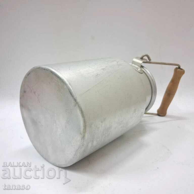 Găleată veche din aluminiu pentru lapte, bidon, căldărușă, găletușă (7.3) - 7
