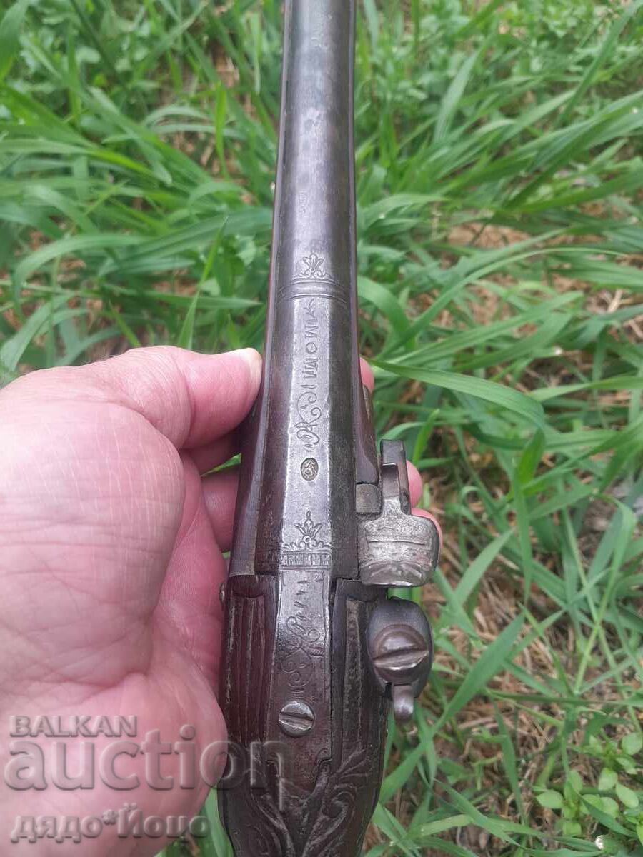 Licitație Pistol cu cremene balcanic otoman de 36 cm, mecanism OK