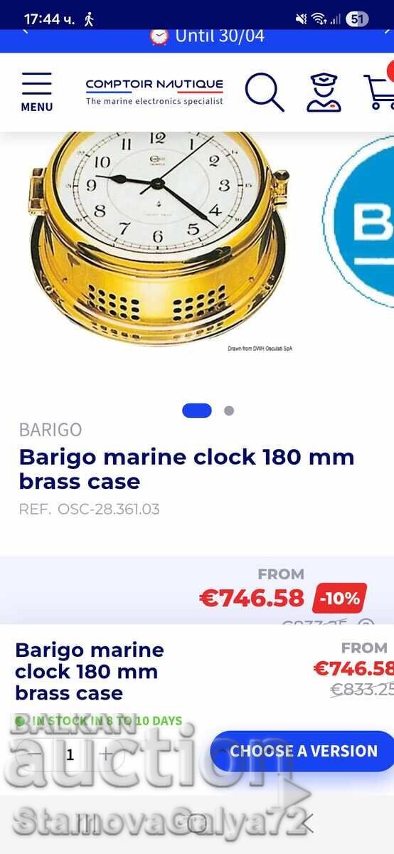 Minunat ceas de navă/iaht german din bronz Barigo - 7