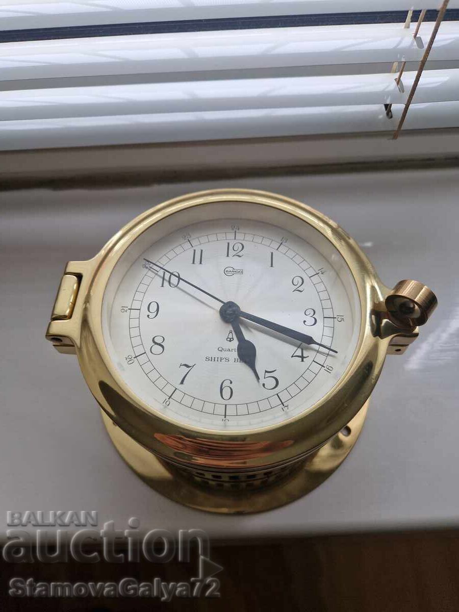 Minunat ceas de navă/iaht german din bronz Barigo