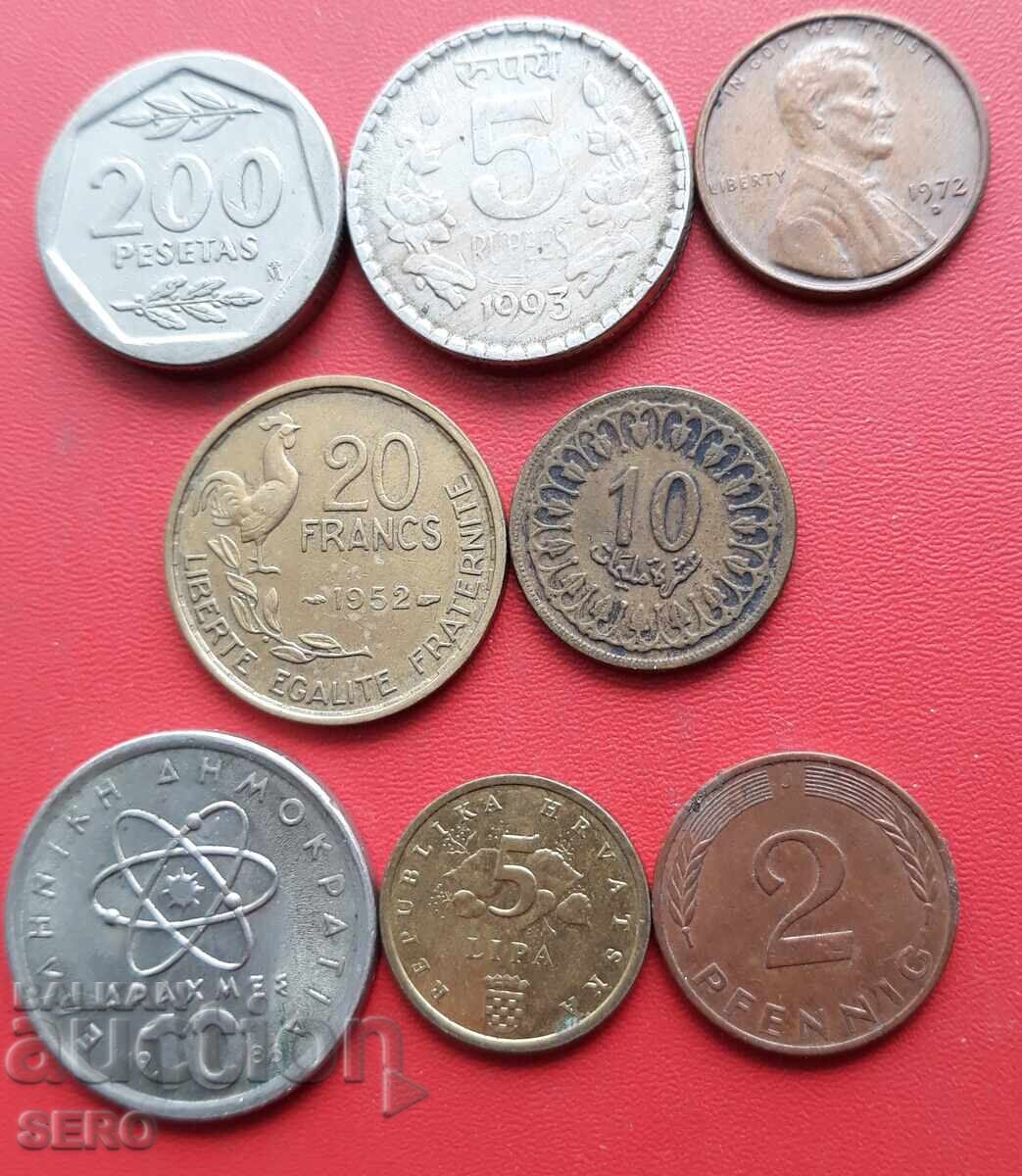 Lot mixt de 8 monede