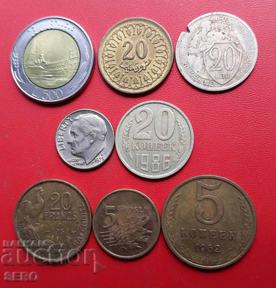 Lot mixt de 8 monede