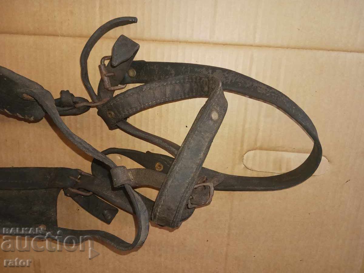Delivery of Old leather horse harness, headstall, halter, bridle