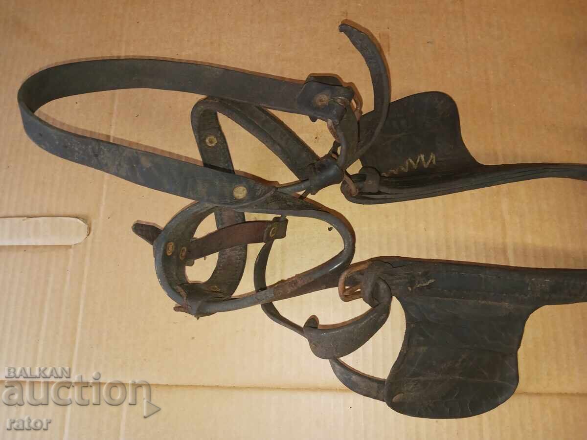 Old leather horse harness, headstall, halter, bridle - 6