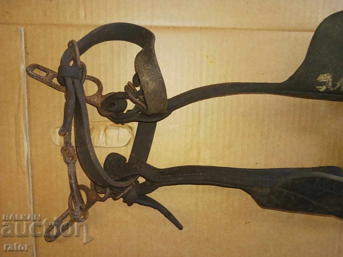 Old leather horse harness, headstall, halter, bridle - 7