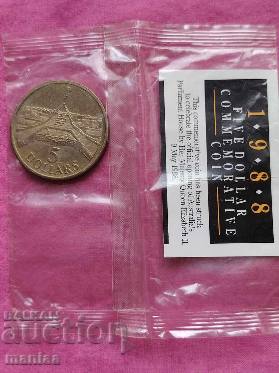 Livrarea 5 dolari 1988 Australia Livrarea 5 dolari 1988 Australia