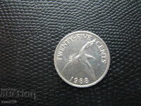 Бермуда   25    цент    1988   е