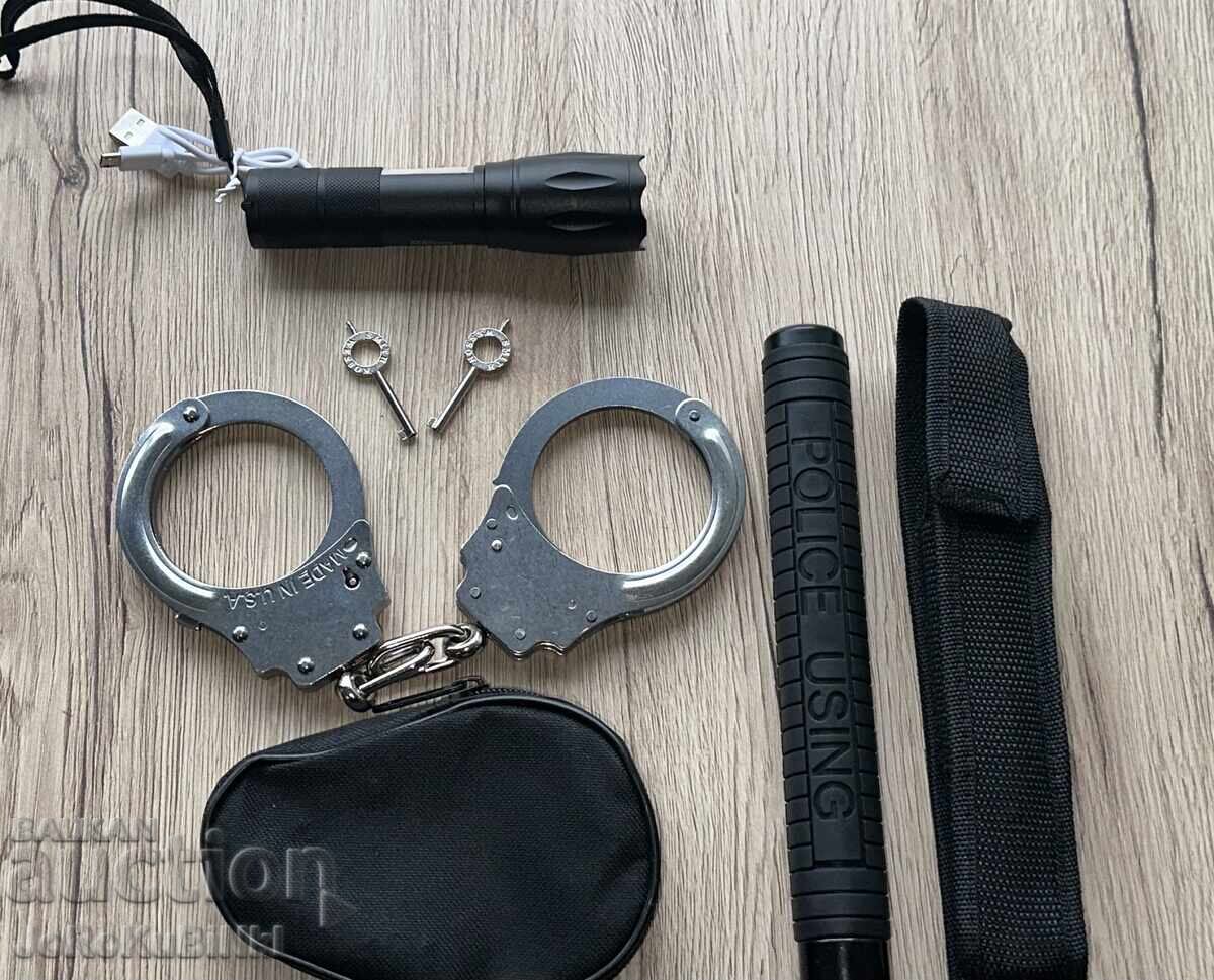 Livrarea LOT „Cătușe+Baston+Lanternă”—3 piese