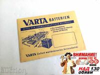 Advertisement or document for VARTA car batteries