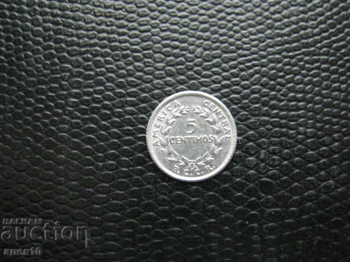 Costa Rica 5 centavos 1958 e cu preț € 0.30 | 0.59 BGN