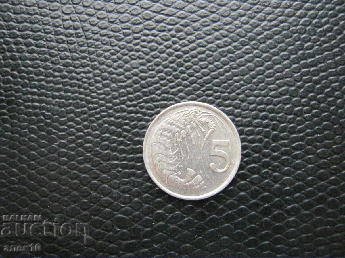 Insule Cayman 5 cenți 1987