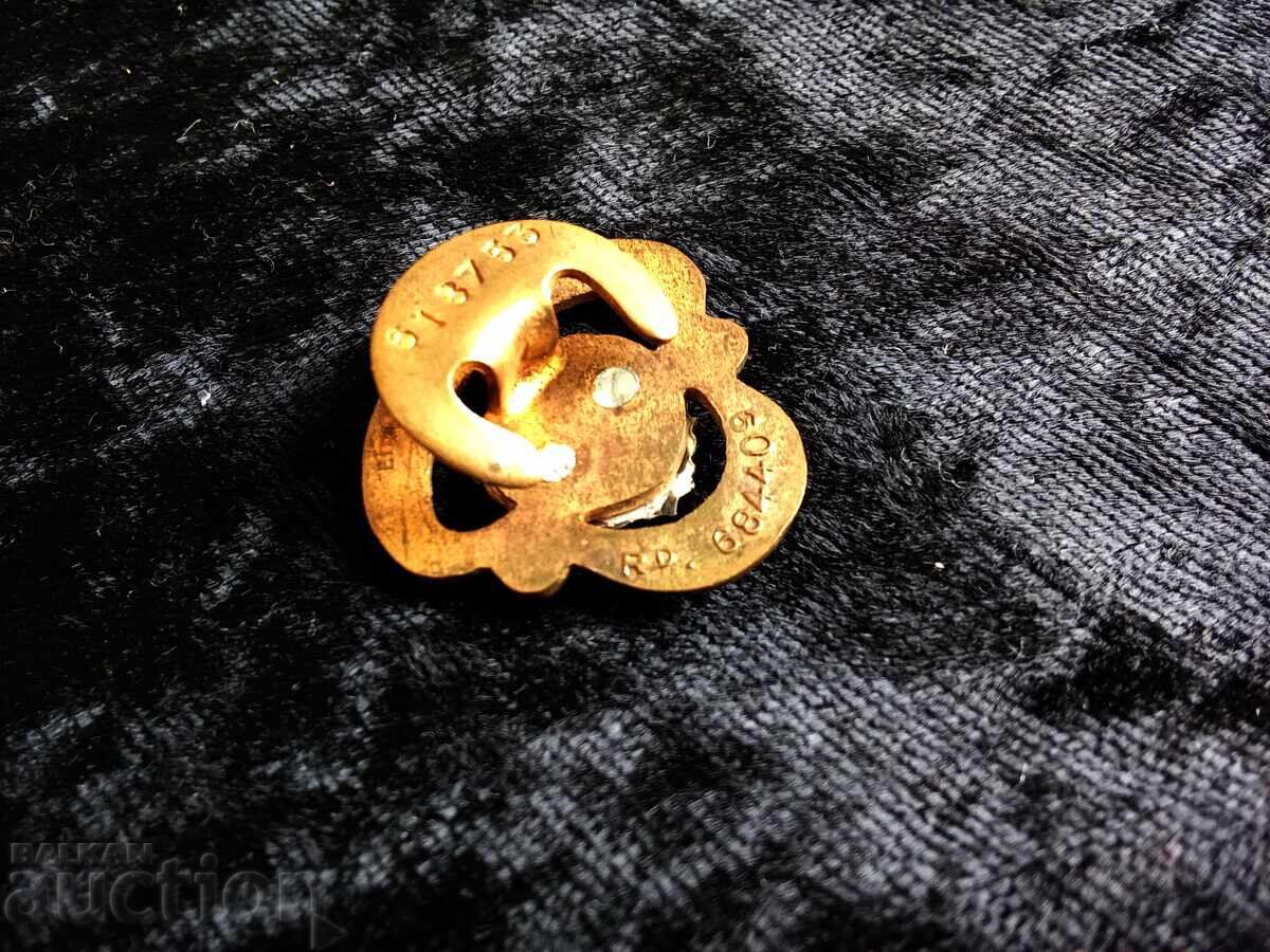 Аукцион Антична емайлирана значка за ревер на Британския легион, JR