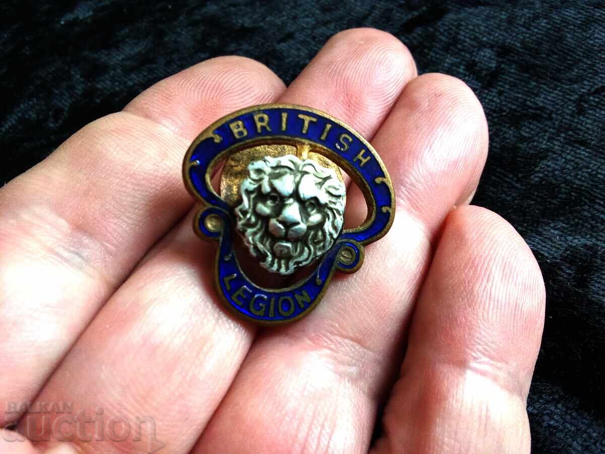 Доставка на Антична емайлирана значка за ревер на Британския легион, JR