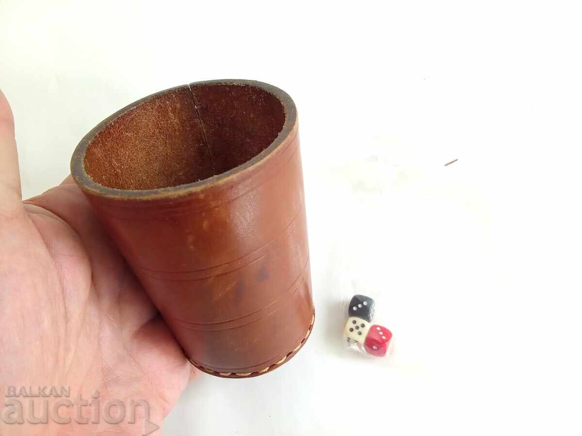 Auction  leather dice cup