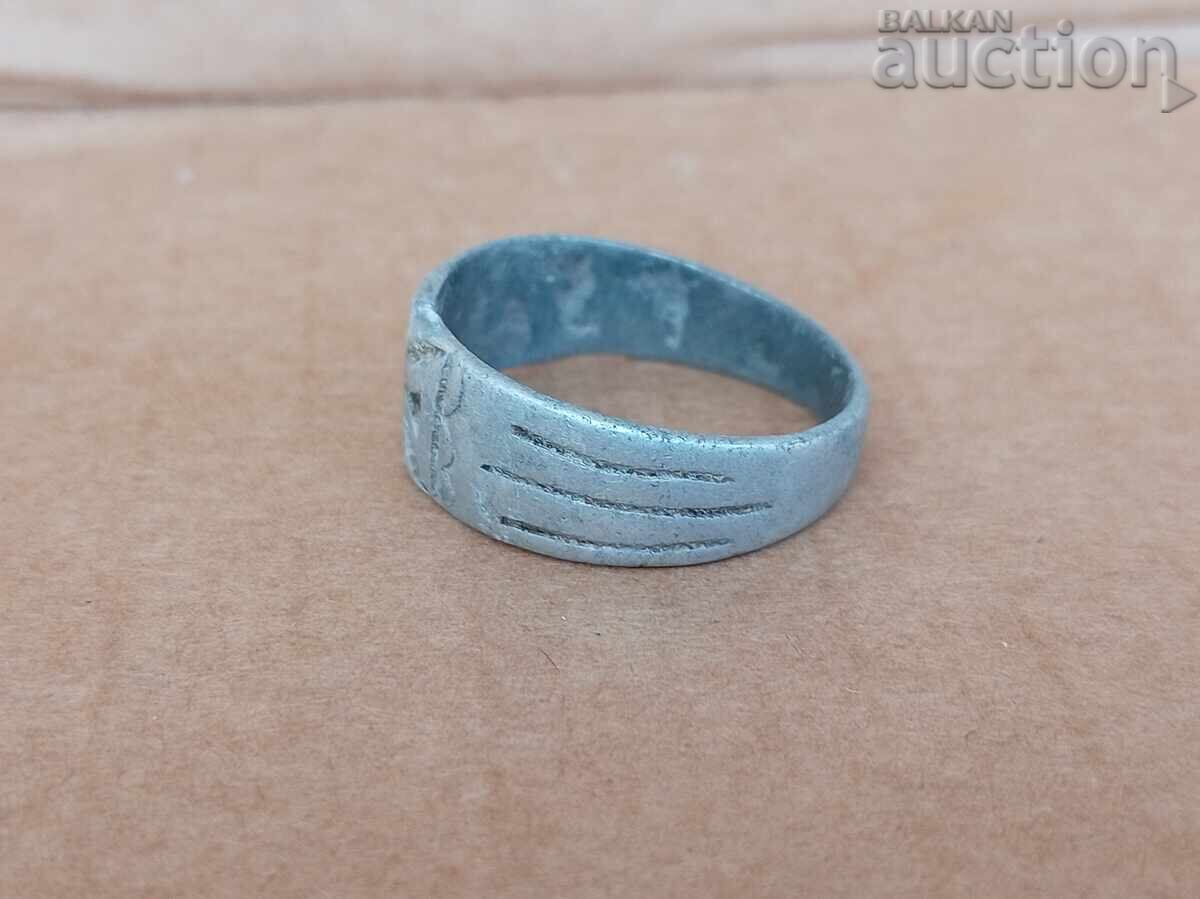 Аукцион пръстен войнишко творчество с кръст WW1 WWI