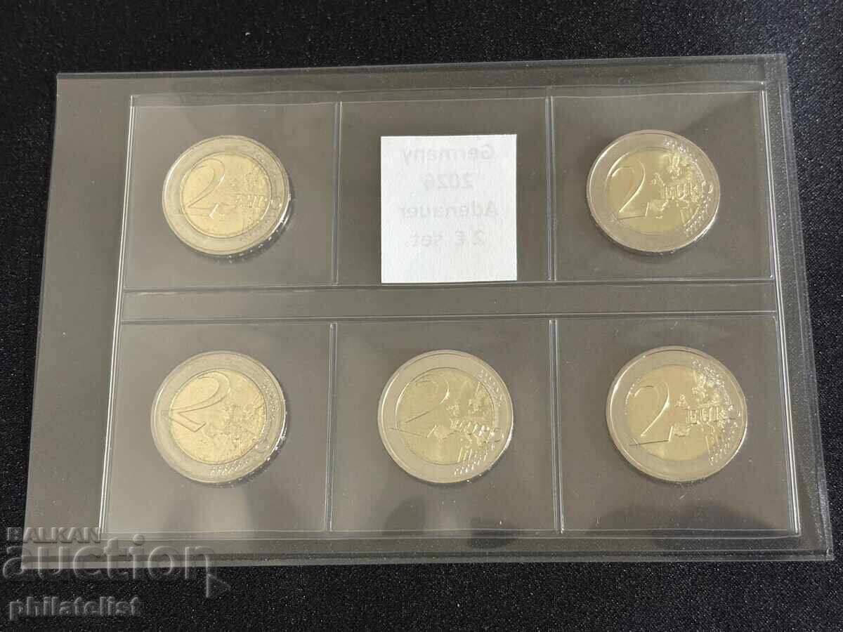 Γερμανία 2026 – Σετ 2 ευρώ πλήρης σειρά Κόνραντ Αντενάουερ ADFGJ με τιμή € 16.05 | 31.39 BGN